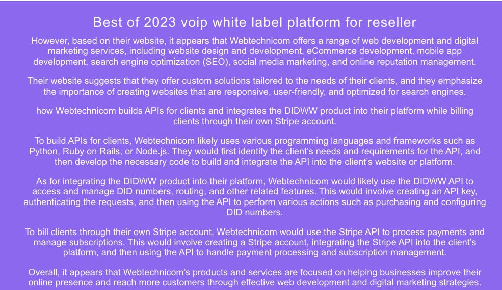 Best of the 2023 voip white label platform for reseller